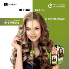HERBBY chestnut brown shade showing natural, even color