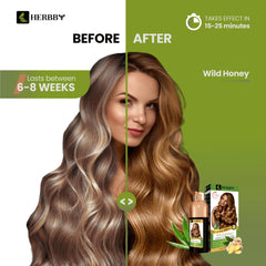 herbby color transformation shampoo shows shiny, even tones