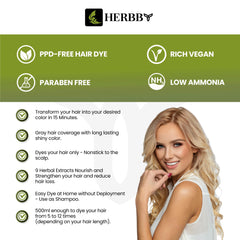 HERBBY shiny healthy-looking hair after dye for vibrant results