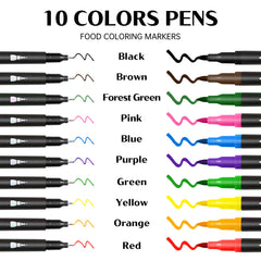 Herbeklab edible markers dual tips enable bold fills and precise outlines