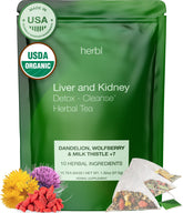 Herbl organic dandelion wolfberry tea bags ready to brew for a detox ritual.