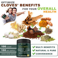 Herbpy 7in1 clove supplement bottle with clear label for transparency.