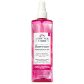 Heritage Store Rosewater face mist bottle for refreshing daily hydration.