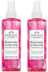 HERITAGE STORE Rosewater & Glycerin bottle ready for a refreshing facial mist.
