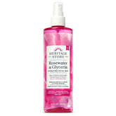 HERITAGE STORE Rosewater & Glycerin mist bottle highlights hydrating formula for daily refresh.