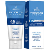 Hermon Folliculitis Cream packaging for convenient at-home use.