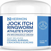 Hermon Jock Itch Cream bottle shows the product designed for fast relief on affected areas.