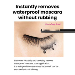 Heroine Make mascara shows long curled lashes with defining fibers.