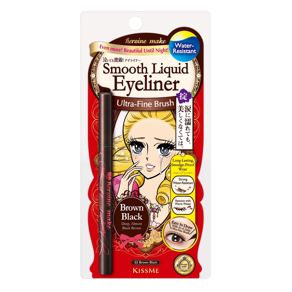 Heroine Make liquid eyeliner with precision tip for sharp lines.
