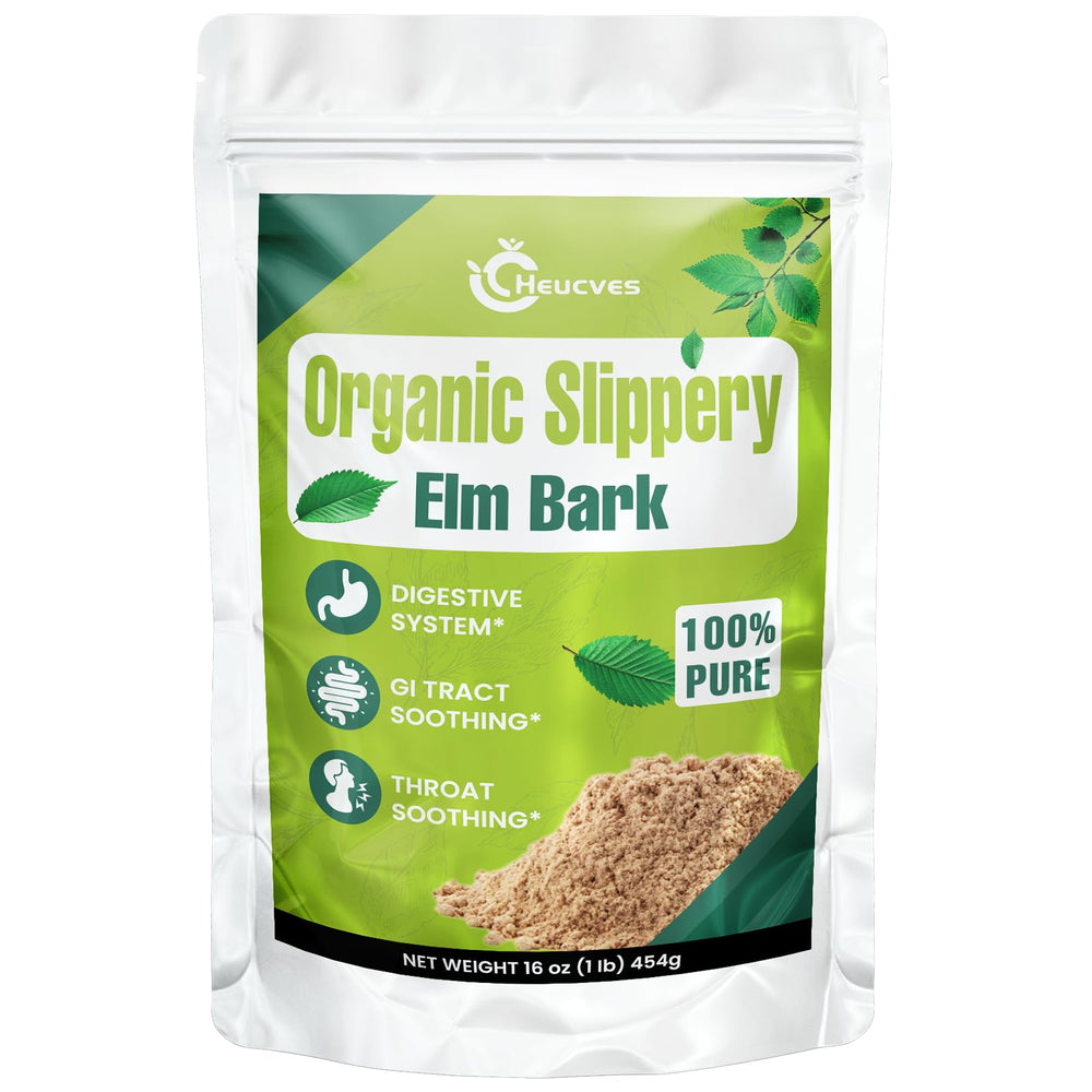 Heucves Slippery Elm Powder bottle for pure natural digestive support