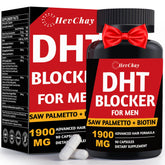 HevChay DHT Blocker capsules bottle supports daily use for potential hair health.