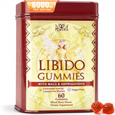 Hewvrix Libido Booster Gummies bottle close-up showing convenient daily use for energy and mood