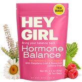 Hey Girl Tea Hormone Balance tea bags for daily ritual supporting cycle comfort and mood.