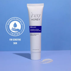 Hey Honey Relax swirl demonstrates soothing hydration for redness-prone skin