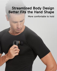 HeyCHY A1 mini massage gun in hand for exercise recovery and quick relief.
