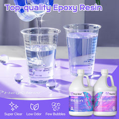 HeyClear epoxy resin 2-part mix in equal parts for reliable casting results