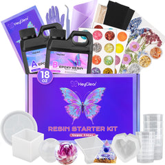 HeyClear epoxy resin kit for beginners with 18oz resin for crystal-clear casts.