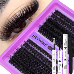 HEYWINK Lash Clusters Kit 80D+100D delivers dramatic volume for at-home, DIY lash looks.