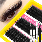 HEYWINK lash clusters close-up showing dense bundles for bold volume.