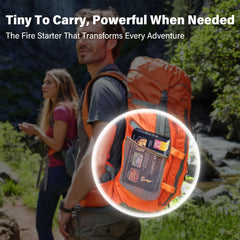 HGD Fire Starter 64 Mini Square burns in rain, enabling outdoor fires even in damp conditions.