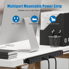 HHSOET rotating power strip with 6ft cord for flexible room layouts.