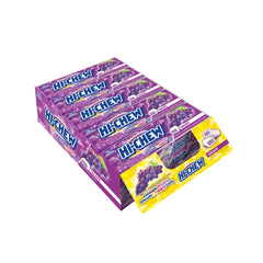 HI-CHEW Grape sticks in a pack front showing convenient on-the-go snacking.