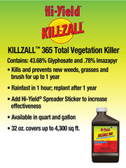 Hi-Yield Killzall 365 1 gal in use for non-crop area weed coverage.