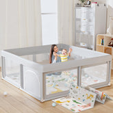 Hiaksedt baby playpen mat showing a 50x50 inch safe play space