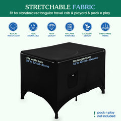 Hiaksedt Pack N Play blackout cover side-panel provides adjustable brightness.