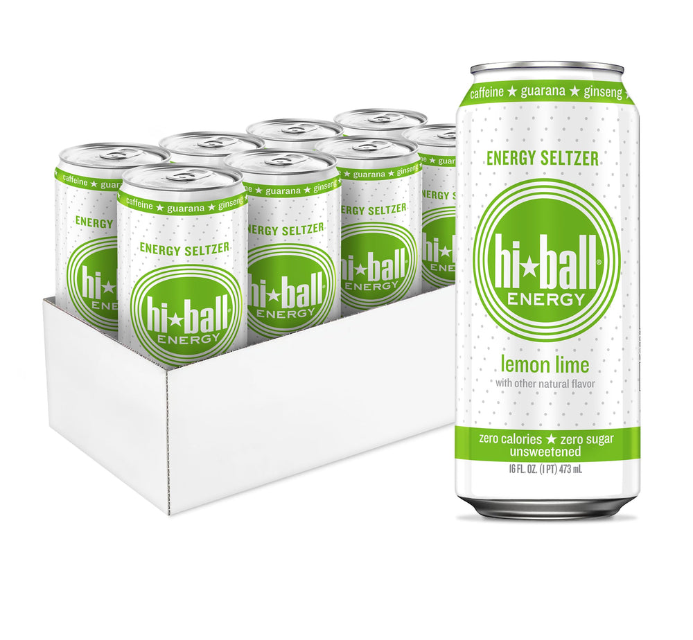 Hiball Lemon Lime can close-up for a clean energy boost.