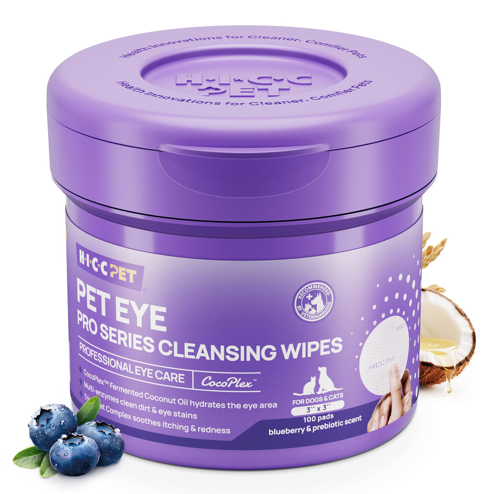 HICC PET Eyes Wipes Blueberry pack front for easy eye cleaning on the go