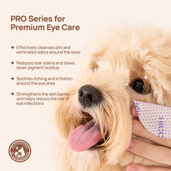 HICC PET Eyes Wipes soft-pearl texture for gentle debris lifting