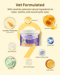 Ingrédients coco fermenté et vitamine C dans les lingettes HICC PET.