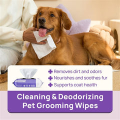 HICC PET Wipes with natural formula for effective odor elimination on fur.