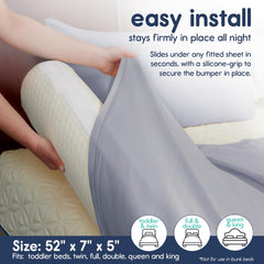 Hiccapop easy install under deep sheets for quick, safe setup.