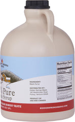 Hidden Springs Maple Dark Half Gallon BPA-free jug packaging ensures safety.