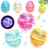 HIEMAO Easter egg toy set six pack with spin light and music for kids play
