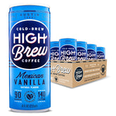High Brew Mexican Vanilla cold brew can front view for on-the-go energy.