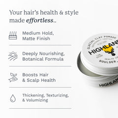 Highland Glacial Pomade texture during application for easy styling and control
