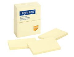 Highland self-stick notes 3x5 yellow pad for quick reminders and to-do lists.