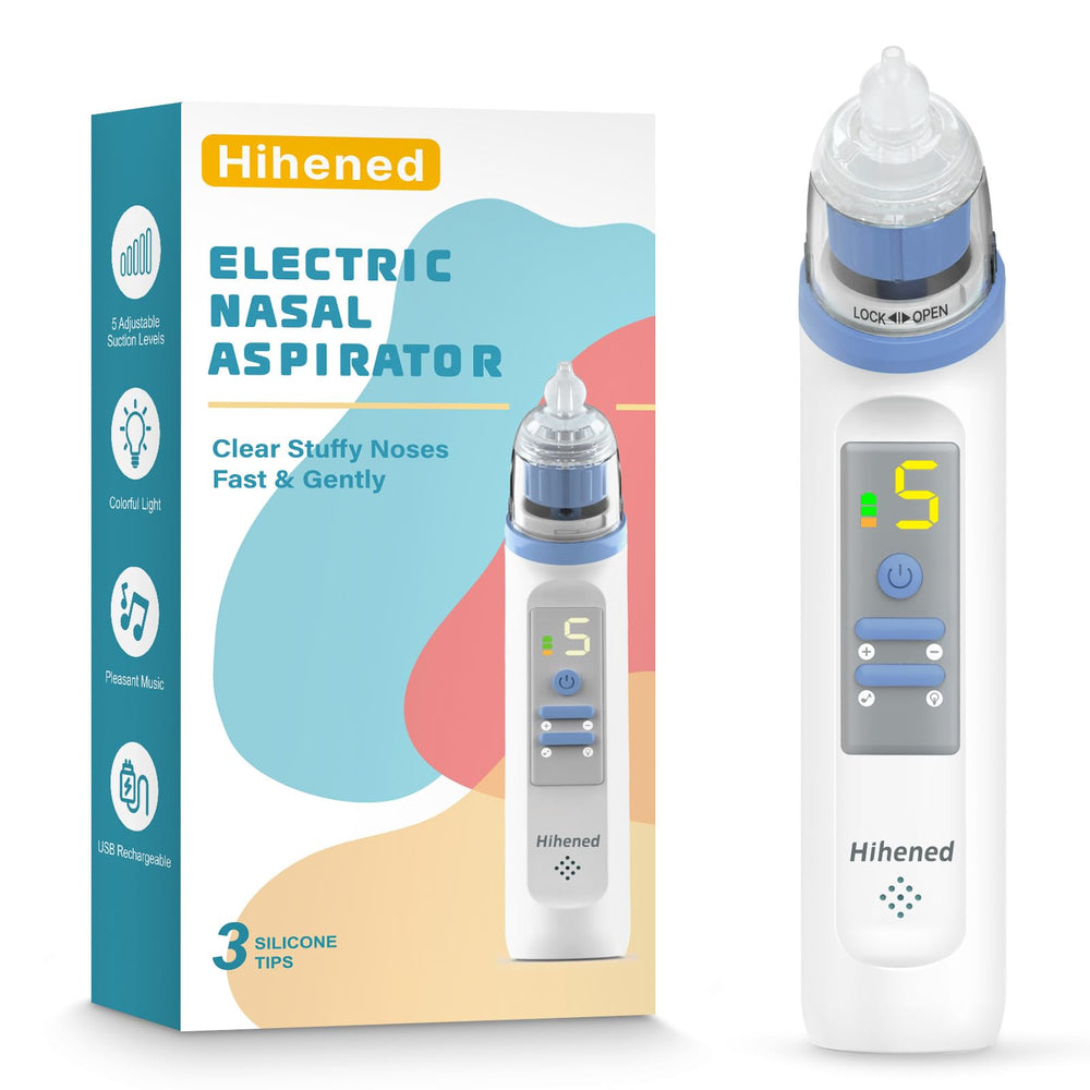 Hihened electric nasal aspirator blue full device helps clear nasal mucus for easier breathing
