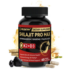 HIILEATHY Shilajit bottle with pour for sustained energy support