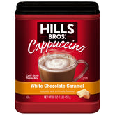 Hills Bros Cappuccino Mix mug with froth, ideal for hot coffee at home