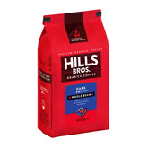 Hills Bros Dark Satin whole bean bag showing premium Arabica for rich aroma