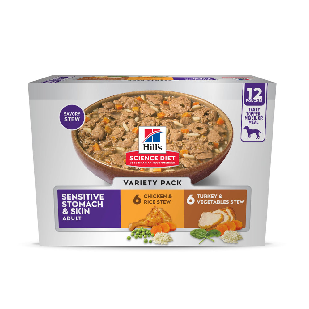 Hill's Science Diet Sensitive Stomach & Skin turkey stew pour promotes easy digestion