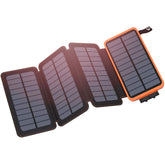 Hiluckey solar charger front view with 25000mAh capacity for on-the-go power.