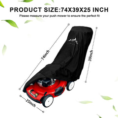 Himal Outdoors lawn mower cover with drawstring secures a snug fit against wind