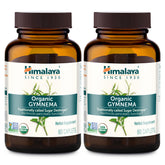 Himalaya Gymnema Sylvestre bottle label highlights organic ingredients for daily wellness support.