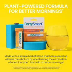 Himalaya PartySmart blends andrographis and chicory for a gentle herbal profile.