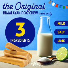 Himalayan Dog Chew packaging label featuring natural ingredients.
